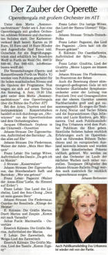 Operettengala mit großem Orchester im ATT in Furth im Wald